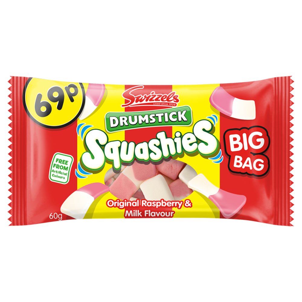 Swizzels Drumstick Squashies Original Raspberry & Milk Flavour 60g