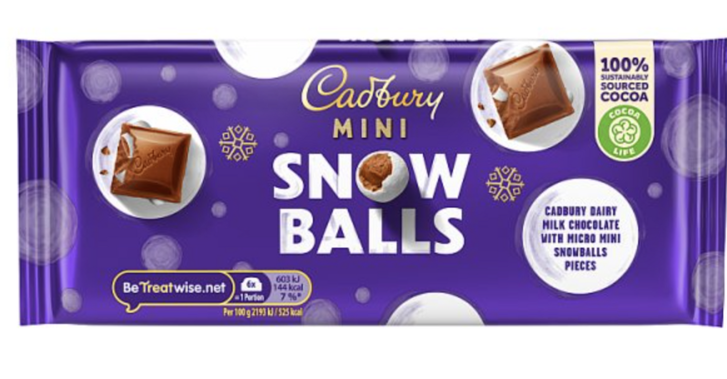 Cadbury Mini Snowballs Bar 110g