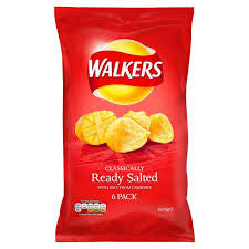 Walker's Ready Salted Crisps 6 Pack