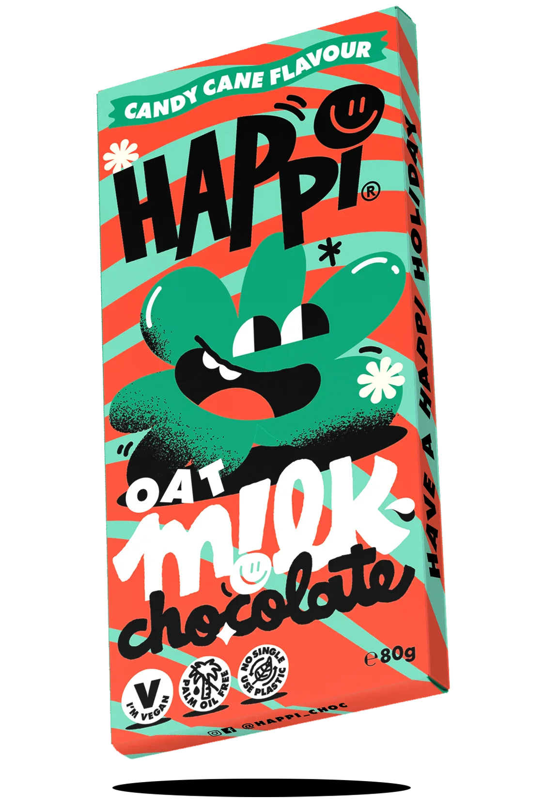 Happi! Free From Oat Milk Chocolate Candy Cane Bar 80g