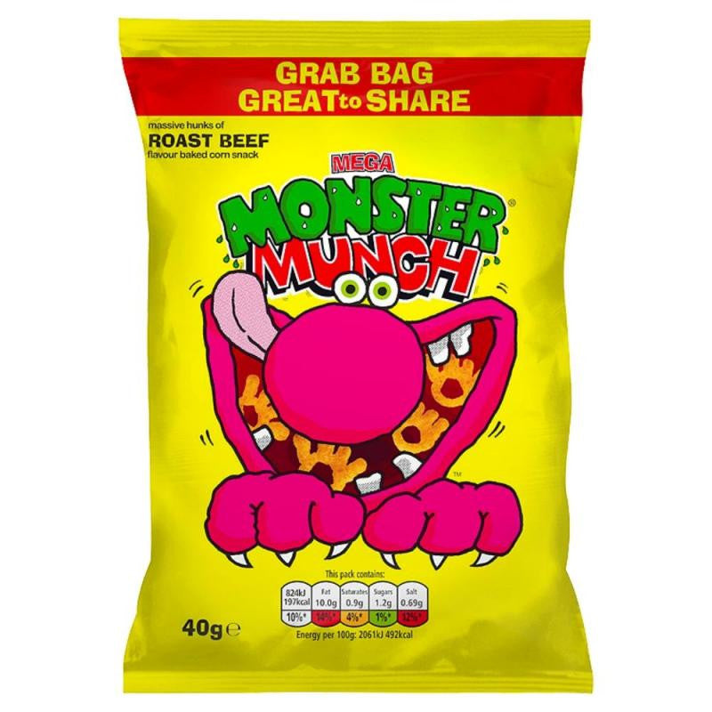 Walker's Monster Munch Mega Roast Beef