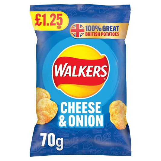 Walker's Cheese and Onion Crisps 70g